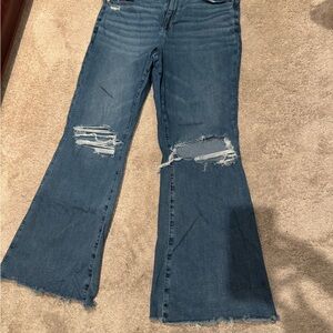 American Eagle Outfitters Ripped Blue Wide Leg Jeans